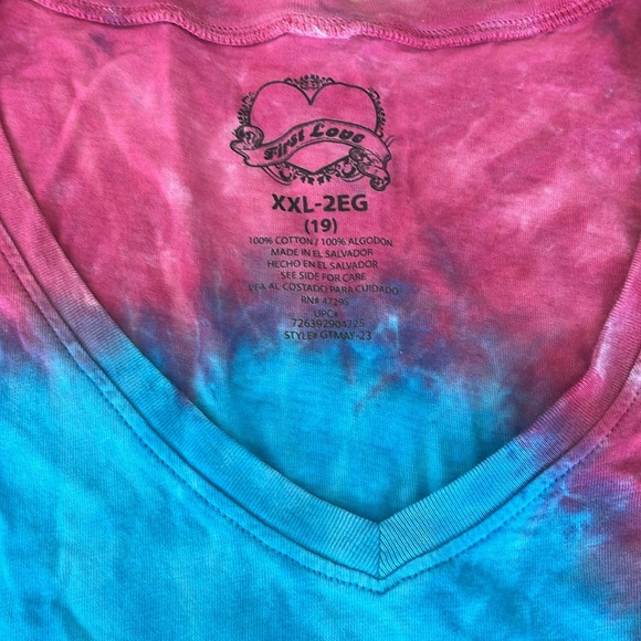 T-Dye Cotton V Neck T XXL - Picture 2 of 4